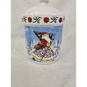 Heartwood Creek By Jim Shore‎ Christmas Cookie Jar 2003 EUC